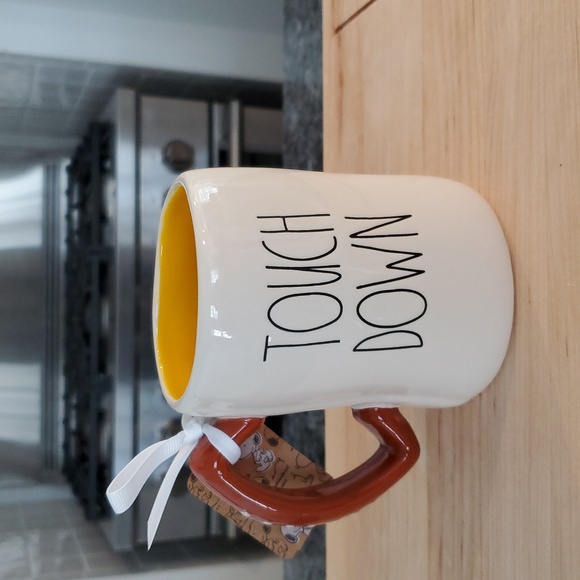 Rae Dunn Peanuts Collaboration White Ceramic Football Themed Mug - Picture 2 of 7